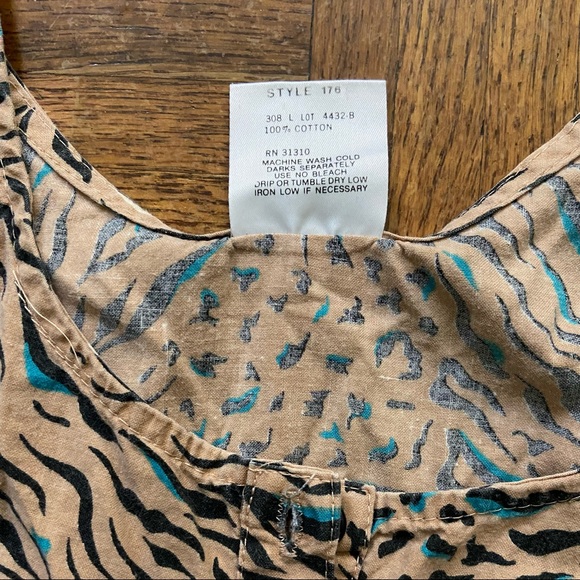 vintage 80s 90s animal zebra tiger graphic print cotton crop tank top - Picture 6 of 6